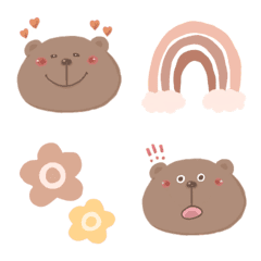 くまさんとふんわりパステル絵文字の絵文字メイン画像
