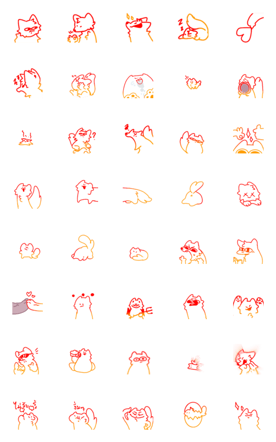 [LINE絵文字]Fire cat v.2の画像一覧