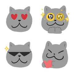 [LINE絵文字] ツリーハウスのグレー猫 絵文字の画像