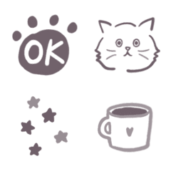 ...モノトーン×グレーsimple...の絵文字メイン画像