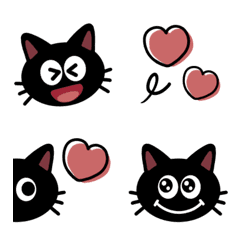 [LINE絵文字] 黒猫♪シンプル絵文字の画像