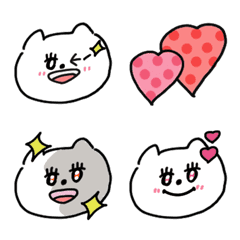 [LINE絵文字] 使いやすい素直な猫④シンプルBIGの画像