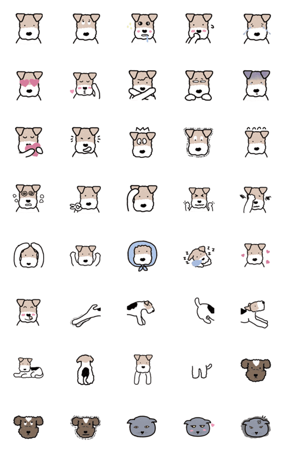 [LINE絵文字]WIRE FOX TERRIER MOZART CHOU - EMOJI 2の画像一覧