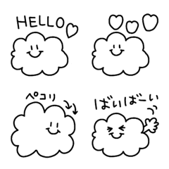 [LINE絵文字] ♡白黒な雲の絵文字♡【基本編】の画像