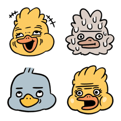 [LINE絵文字] Three Smiling Ostriches-Funny facesの画像