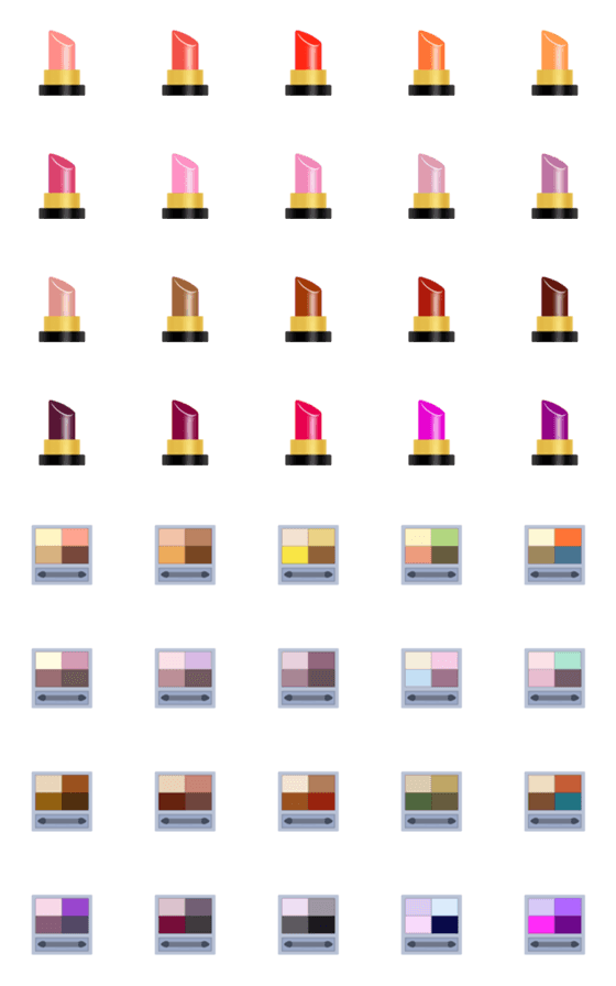 [LINE絵文字]パーソナルカラーなリップとアイシャドウの画像一覧