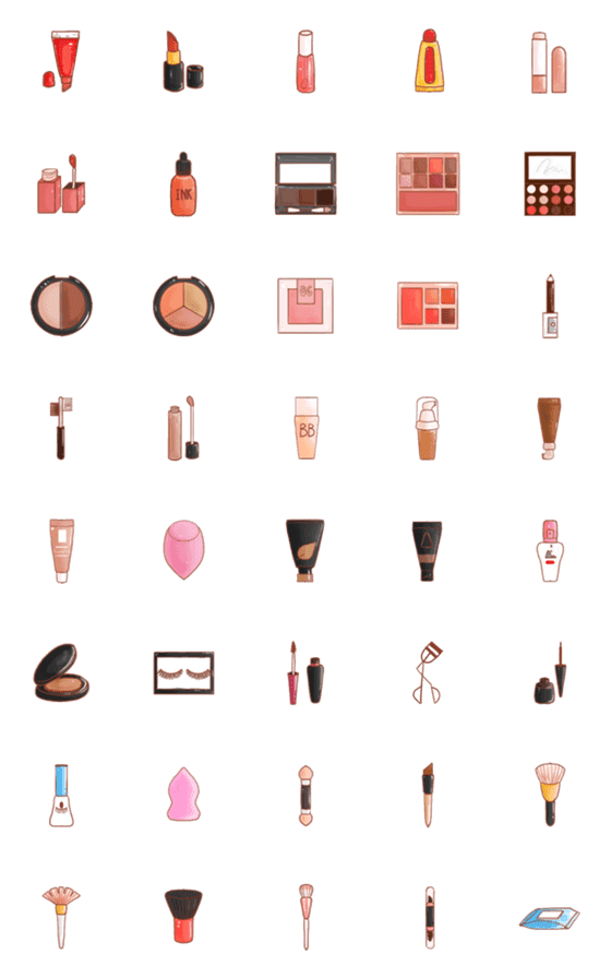 [LINE絵文字]Makeup Emojiの画像一覧