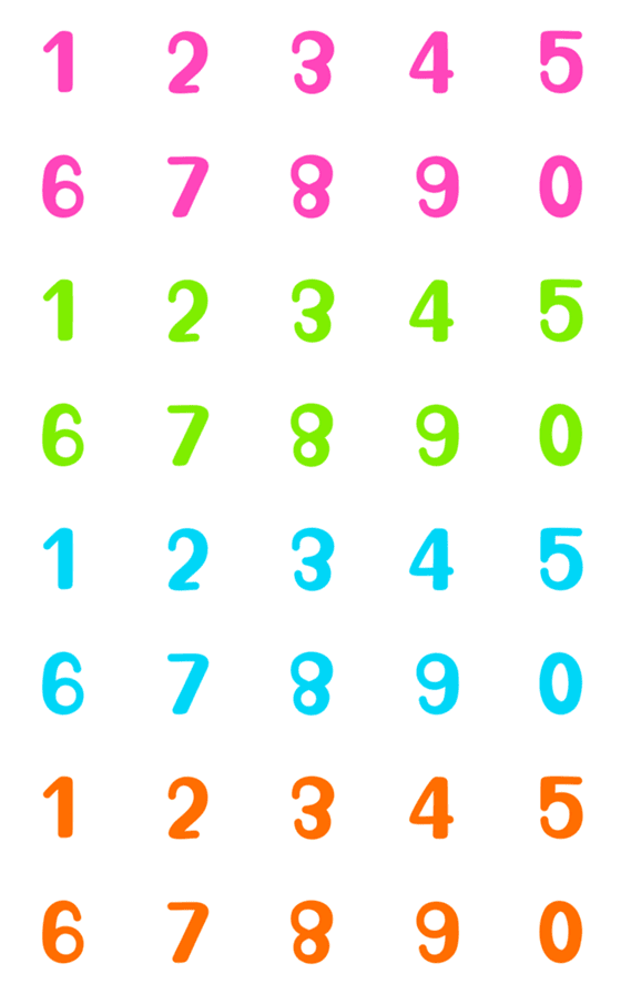 [LINE絵文字]Number neon colorful light emojiの画像一覧
