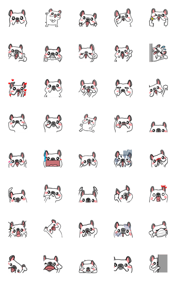 [LINE絵文字]French bulldog family！の画像一覧
