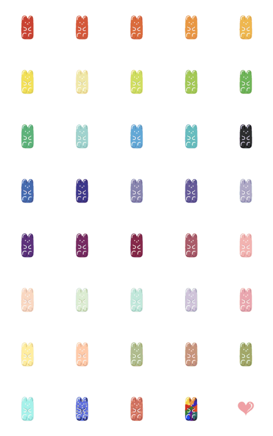[LINE絵文字]Gummy bear all colorの画像一覧