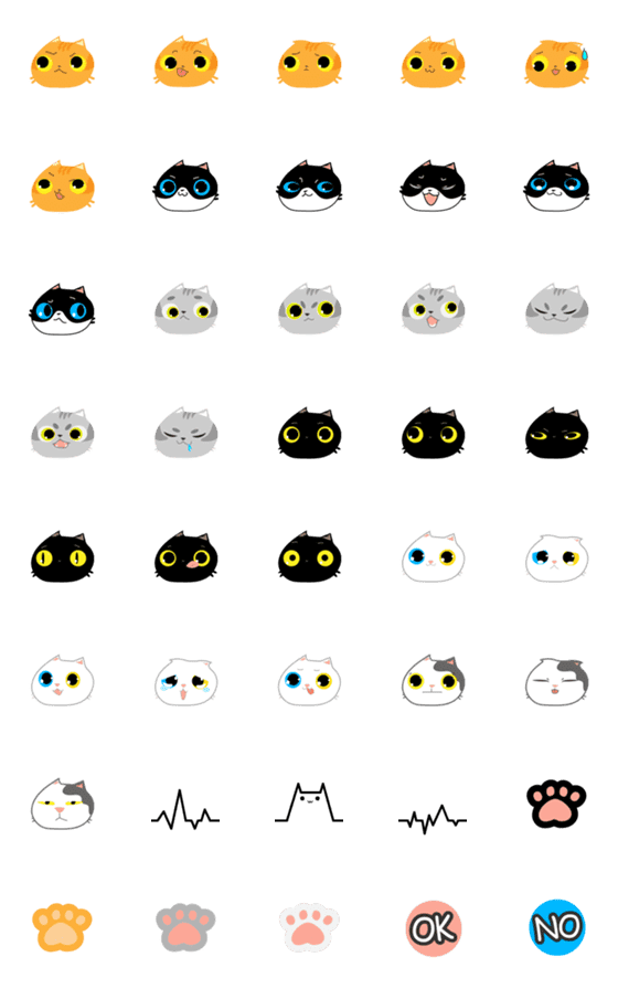 [LINE絵文字]Cat Emoticon OwOの画像一覧