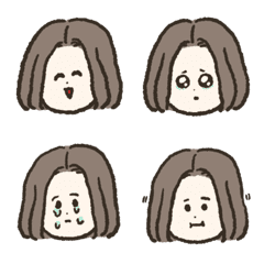 [LINE絵文字] ボブヘアーの女の子の絵文字2の画像