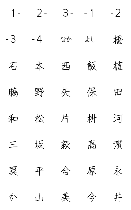 [LINE絵文字]Kanji  for family nameの画像一覧