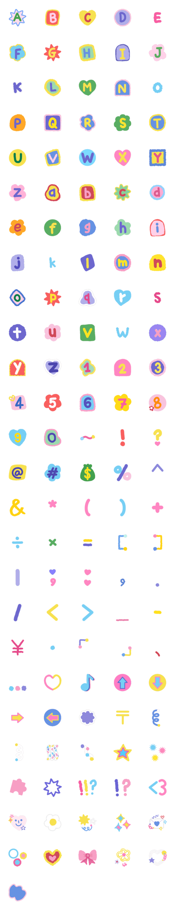 [LINE絵文字]sweetie alphabet emojiの画像一覧