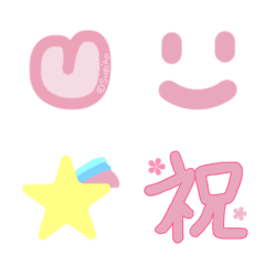 [LINE絵文字] 【手書き】ピンク好きのための記号＆絵文字の画像