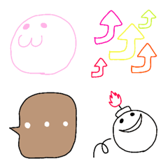 [LINE絵文字] ぽぽぽのシンプル顔＆記号の画像