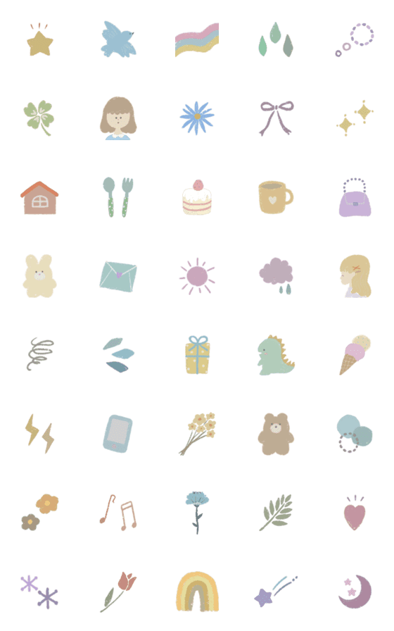 [LINE絵文字]◯大人ふんわり×くすみEMOJI◯の画像一覧