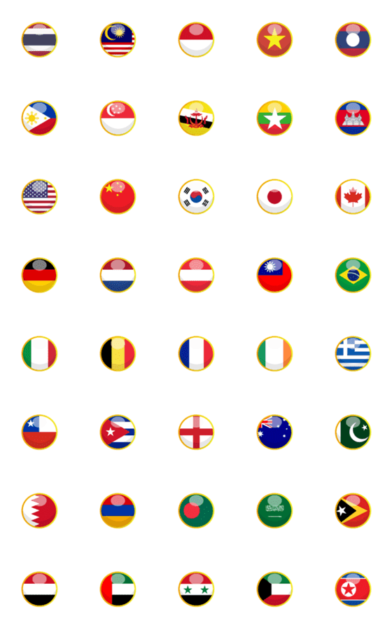 [LINE絵文字]Country Flag Circlesの画像一覧