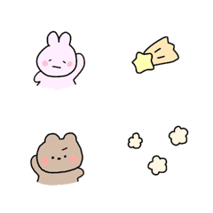 [LINE絵文字] くまとうさぎのお洒落絵文字の画像