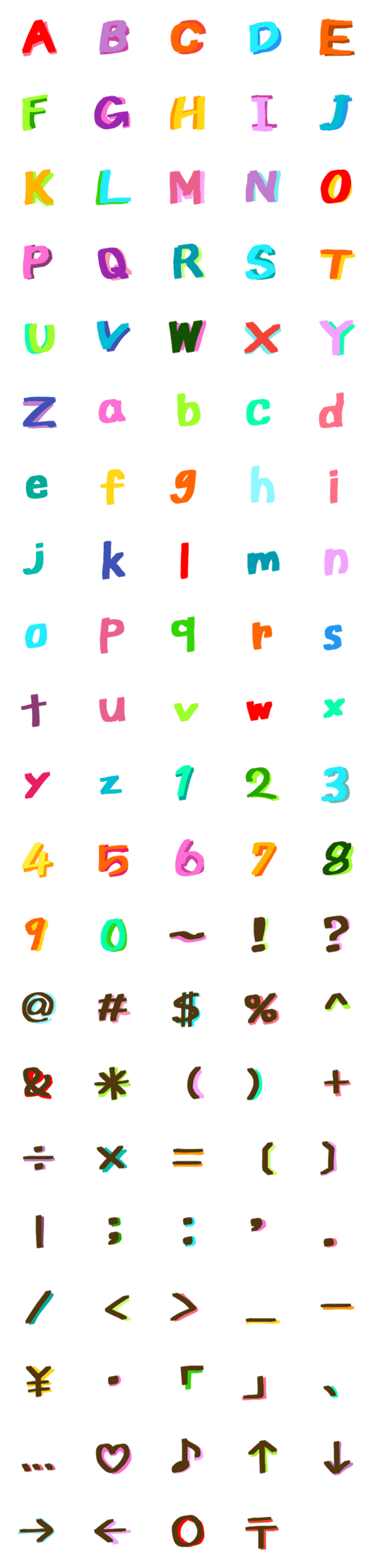 [LINE絵文字]ABC中心の絵文字の画像一覧