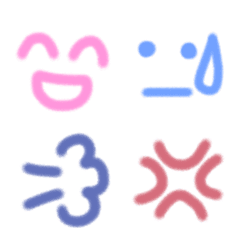 [LINE絵文字] ふんわりシンプル絵文字、基本の画像