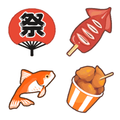 [LINE絵文字] 夏祭り/食べ物の画像