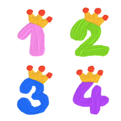 [LINE絵文字] Number neon funny color oil paint emojiの画像