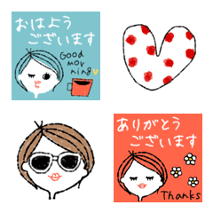 [LINE絵文字] ショート女子STYLE♡ 敬語ミニスタンプmixの画像