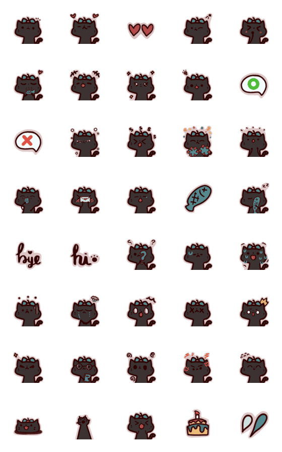 [LINE絵文字]Meowku and fishの画像一覧