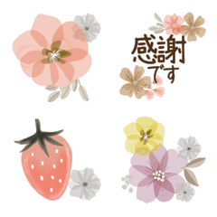 [LINE絵文字] オトナ女性が使える♡花やデザートの絵文字の画像