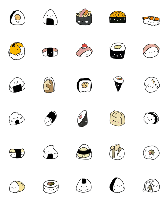 [LINE絵文字]おにぎりかわいいかわいいの画像一覧