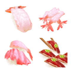 [LINE絵文字] 赤えび カツオ 寿司の画像