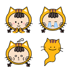 Cat with girlの絵文字メイン画像