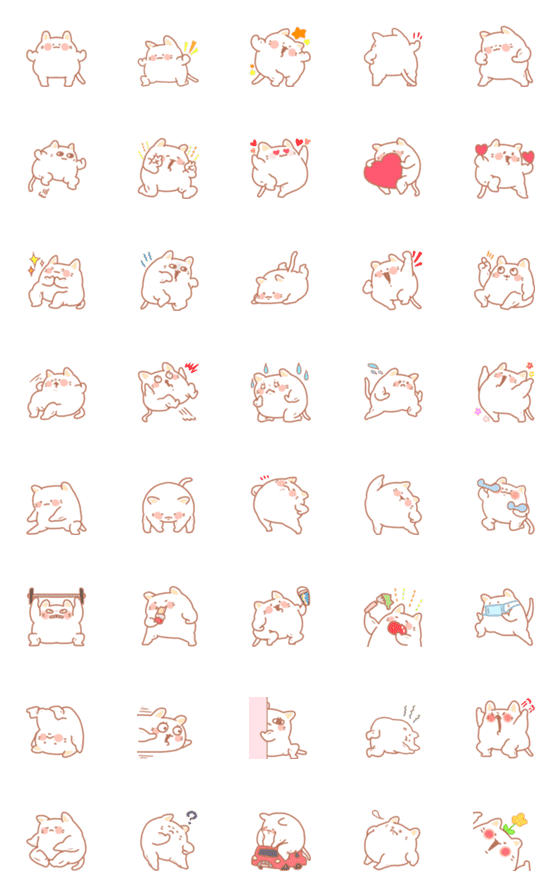[LINE絵文字]ムッキムキのネコさん絵文字の画像一覧
