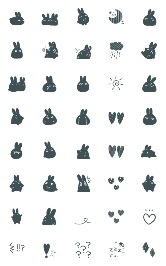 [LINE絵文字]もちもちうさぎ29の画像一覧