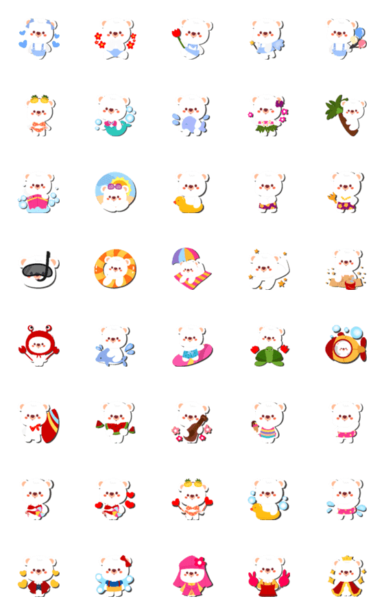 [LINE絵文字]Mini bear emoji2の画像一覧