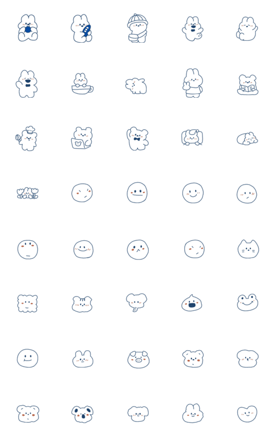 [LINE絵文字]かわいいブルーの画像一覧