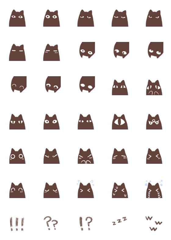 [LINE絵文字]ブラウン猫の画像一覧