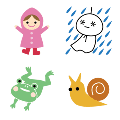 [LINE絵文字] 梅雨の季節の絵文字の画像