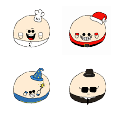 [LINE絵文字] Podgy circle put on hatの画像