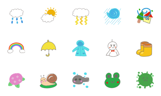 [LINE絵文字]梅雨の絵文字色々の画像一覧