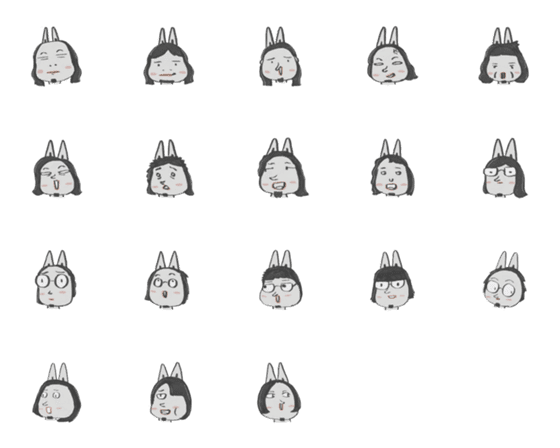 [LINE絵文字]Come on Bunny Emojiの画像一覧