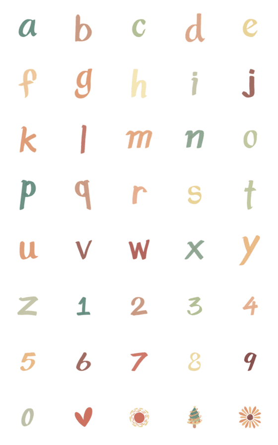 [LINE絵文字]Cute Alphabet with pale colourの画像一覧