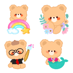 [LINE絵文字] Brownie bear everyday is pastel emojiの画像