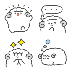 モノクロなヒツジ絵文字の絵文字メイン画像