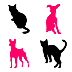 [LINE絵文字] 犬・猫のシルエット絵文字2の画像