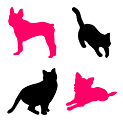 [LINE絵文字] 犬・猫のシルエット絵文字1の画像