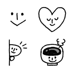 [LINE絵文字] シンプルで使いやすい手描き絵文字の画像