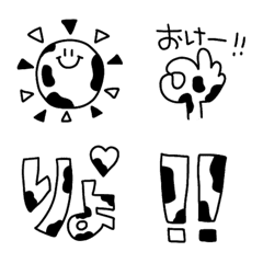 [LINE絵文字] ♡白黒の柄の絵文字♡の画像