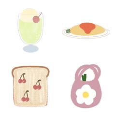 [LINE絵文字] えかきのまる/食べものの手描き絵文字の画像